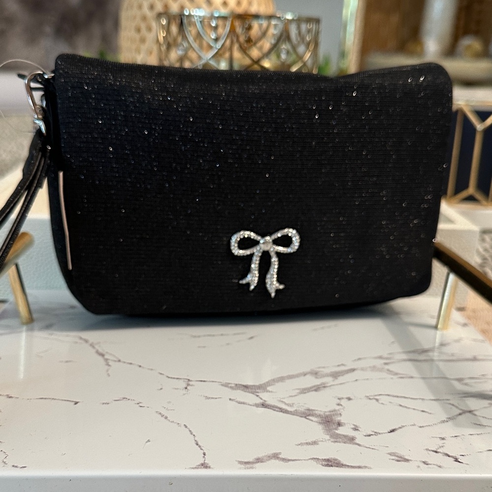 Victoria ‘S secret ,Elegant Black Clutch with Bow Accent